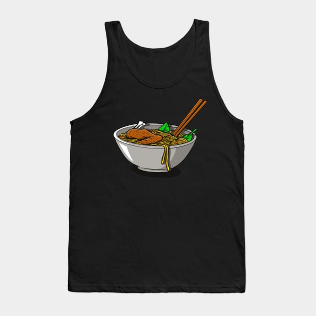 Chicken noodle in a bowl illustration Tank Top by Invectus Studio Store